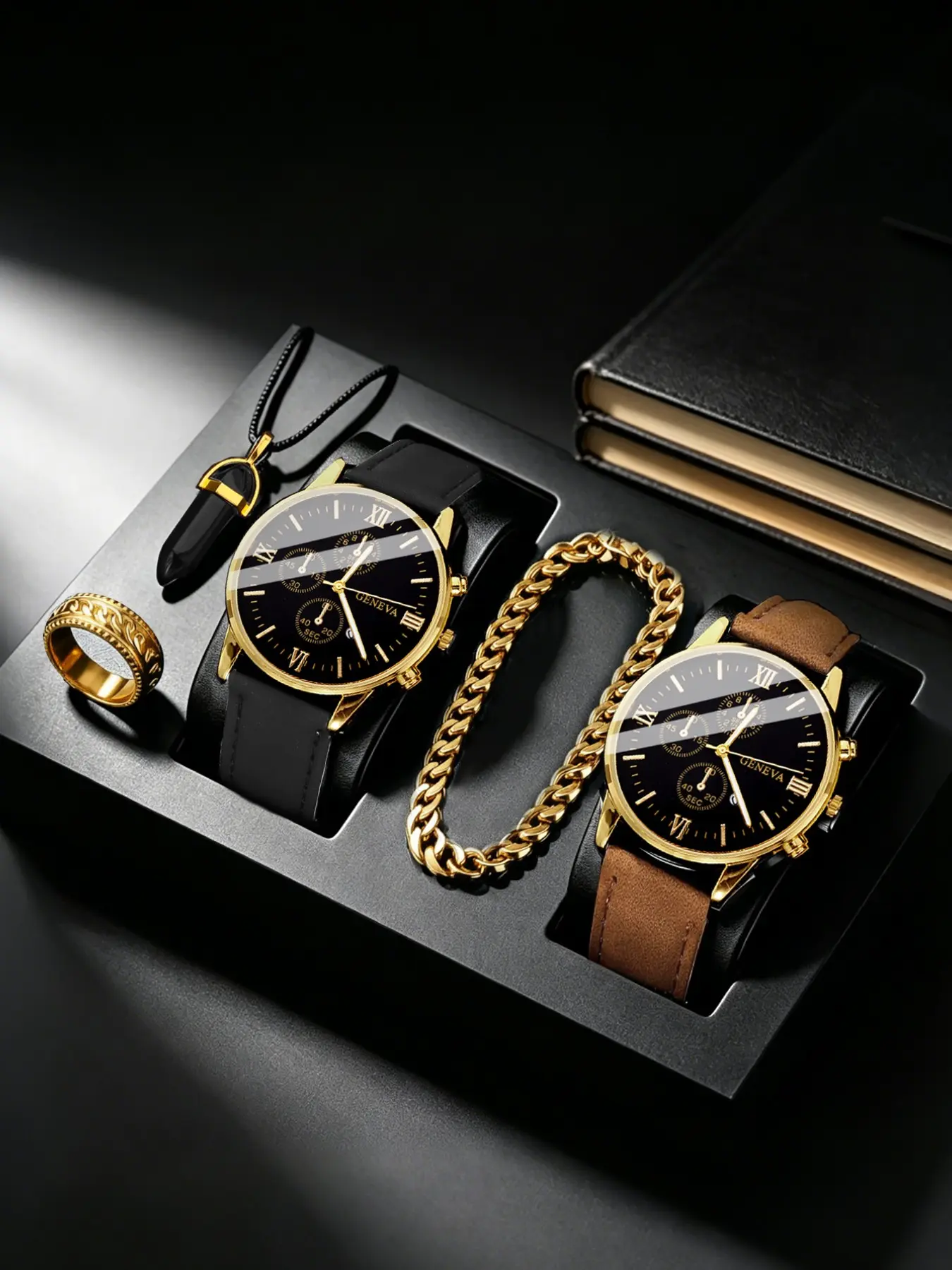 Luxury Men's Watch Set, Casual Large Dial, Perfect Gift for Father's Day, Birthday, Ramadan, Anniversary, Daily Wear