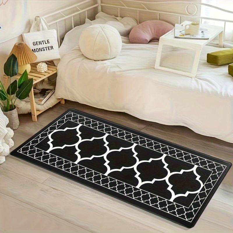 1pc of Long Kitchen Carpet, Moroccan Black Kitchen Mat Suitable for Flooring, Anti-Fatigue Kitchen Carpet