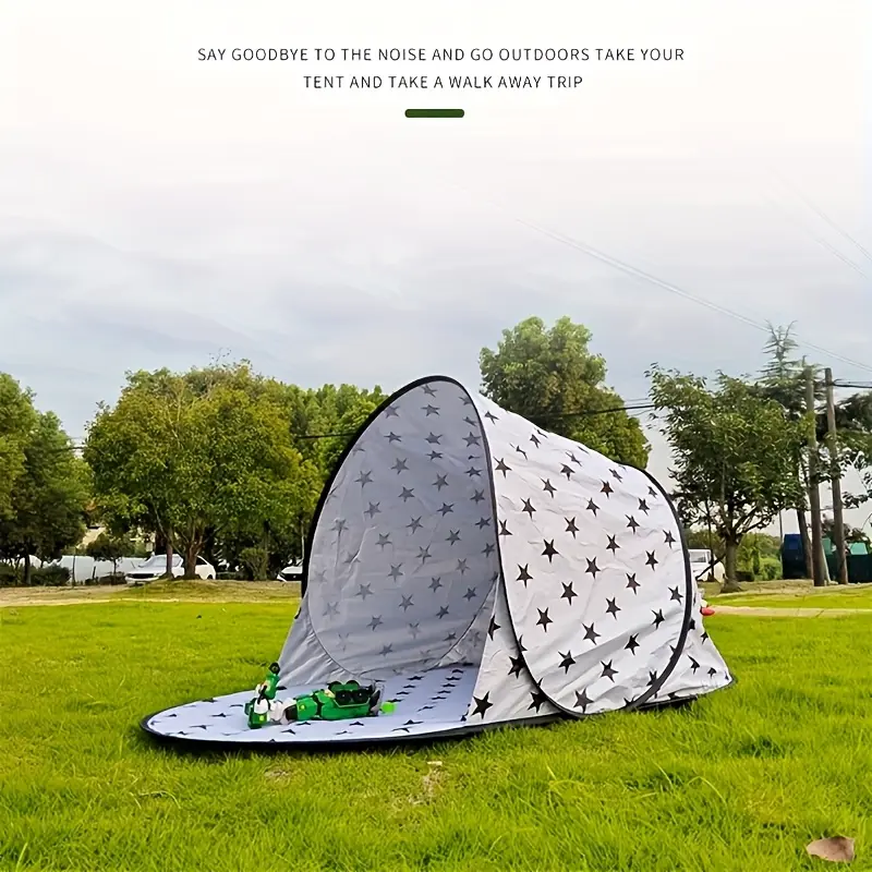 1pc Portable Pop-Up Beach Tent with UV Protection Suitable for Camping, Fishing, Picnic & Poolside Shade - Instant Setup Instant Shelter, Star Canopy Design, Lightweight for 1-Person Outdoor Adventures, Spring Summer Fall Use (No)
