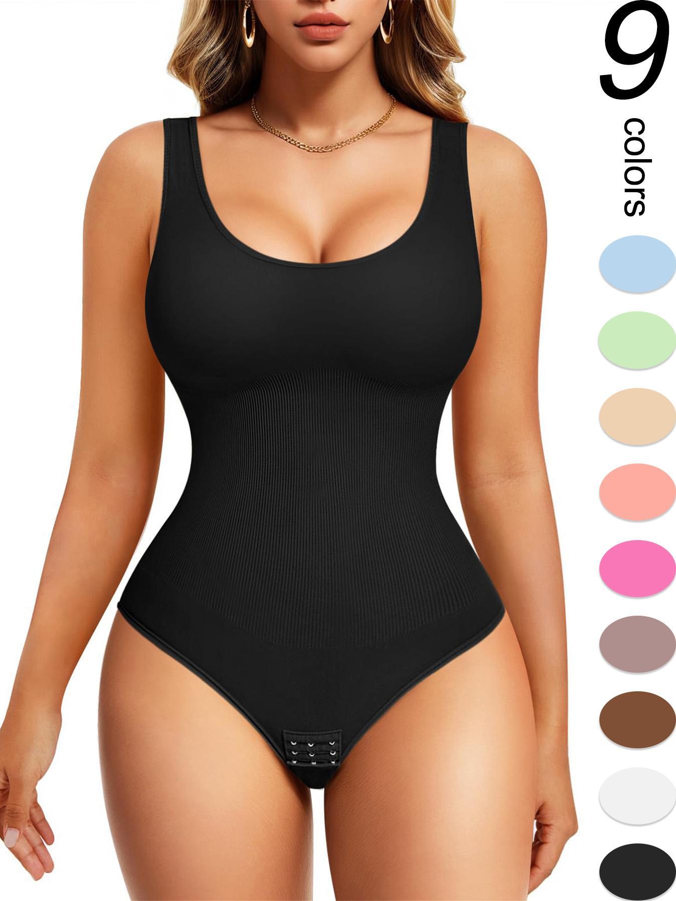 Women's Solid Color High Stretch Shapewear Bodysuit, Tummy Control Butt Lifting Shaper Bodysuit, Women's Shapewear for Daily Wear, Seamless Compression Body