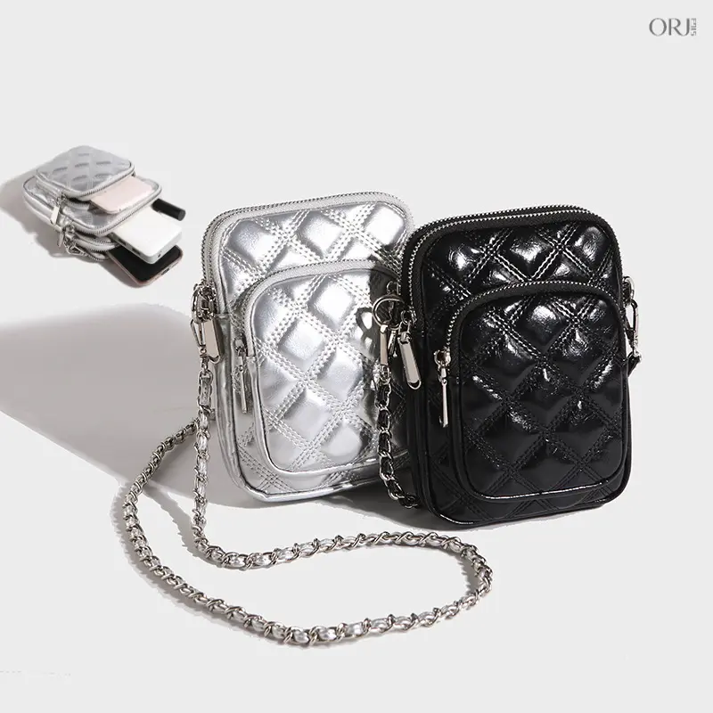 2026 New Women Quilted Chain Crossbody Bag, Fashion Mini Shoulder Handbag, Lightweight Cell Phone Purse, Elegant Small Quilted Leather Sling Bag For Daily Shopping Dating Travel Ladies Fashion Accessory summerwins,charm,accessories