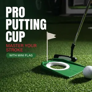 2pc Mini Indoor Outdoor Golf Training Aid, Flagged Putting Practice Tool, Compact Golf Swing Trainer, Ideal for Home & Club Use