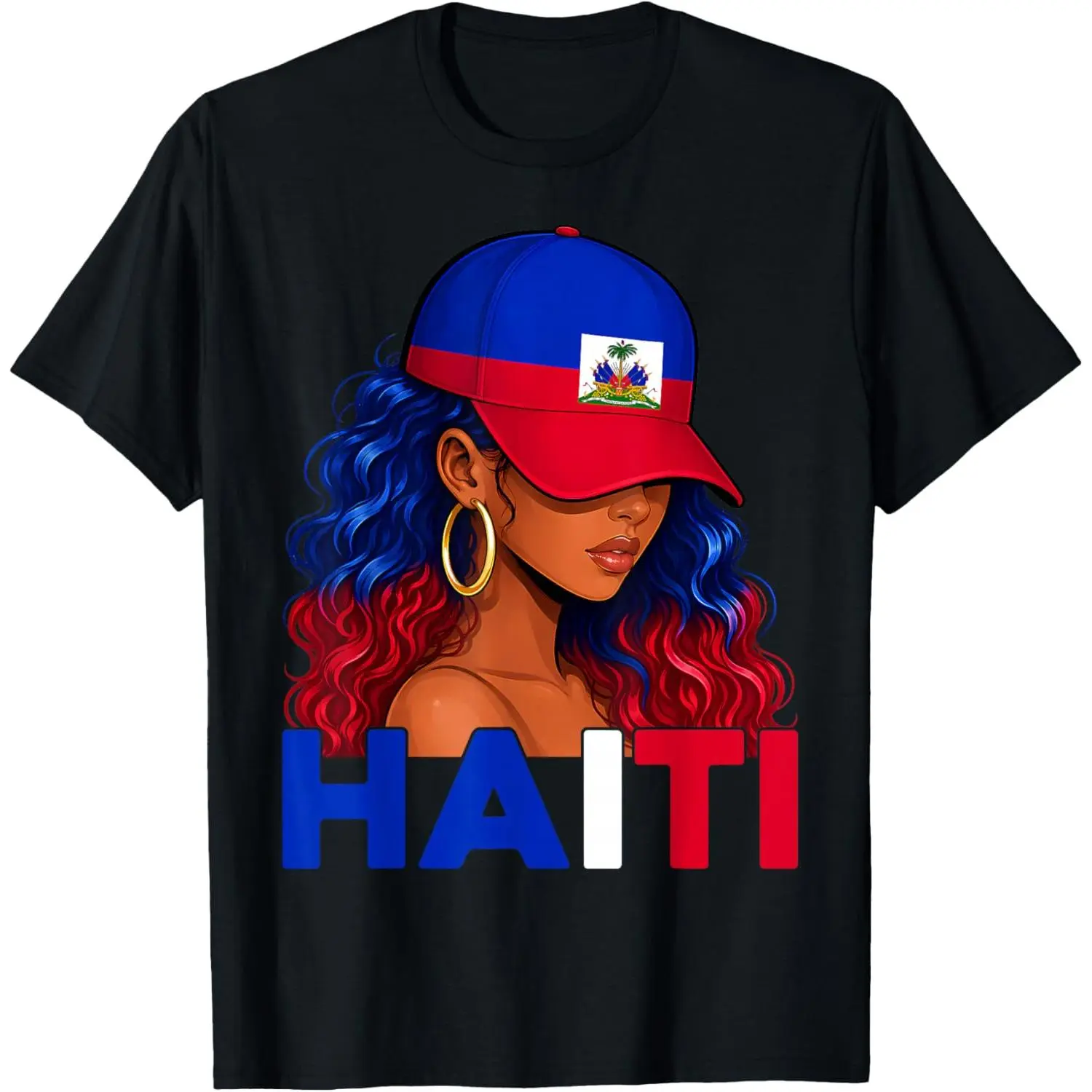 Haitian Girl Haiti Flag Proud Haitienne Women Haiti T-Shirt