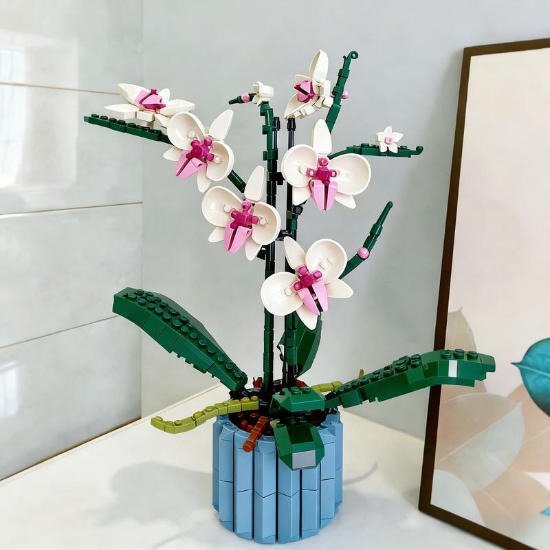 789pcs Pink Rose Bouquet 10374 Building Blocks Sets Red Rose Artificial Flower Bouquet Suitable for Christmas Gifts for Girlfriend Valentine's Day Gifts