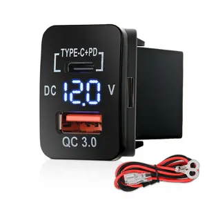 Nilight 12V USB Charger PD Type C and USB Quick Charge with LED Voltmeter