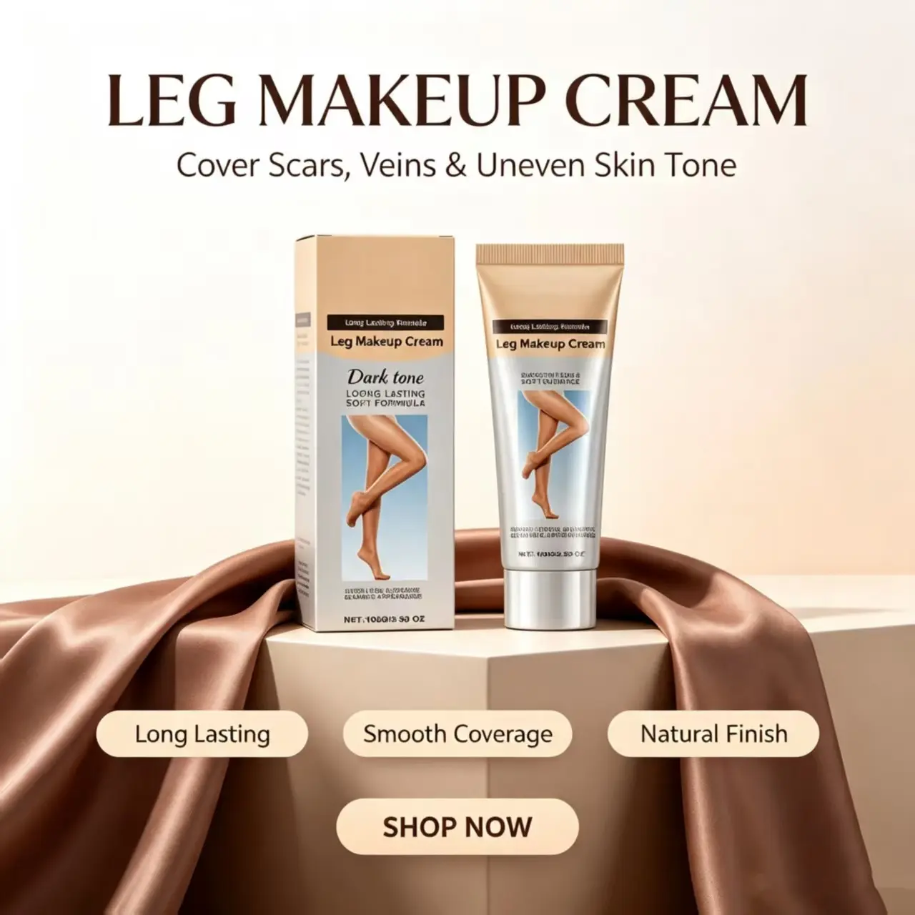 Deep Skin Tone Leg Concealer Foundation Cream, Even Out Leg Skin Tone Naturally, Lightweight Non-Sticky Body Makeup,Radiant,Serum,Foundation with SPF 50,freckle,liquid,forever,bloom,tint,olive,blemish,eraser