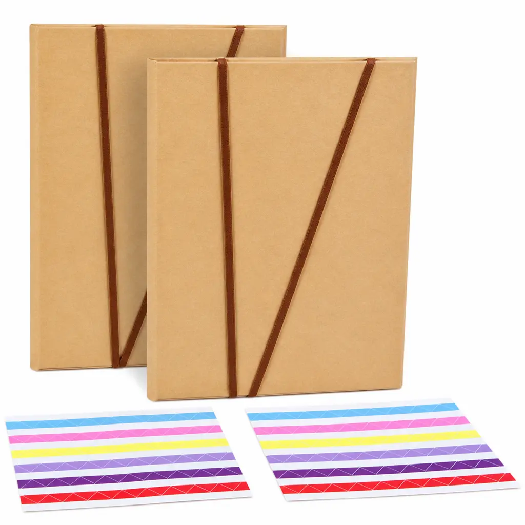 "Our Story" Accordion Mini Scrapbook Notebook - DIY Foldable Memory Book for Couples, Office Stationery Gift with Kraft Paper, Black Pages, Couples/Bffs