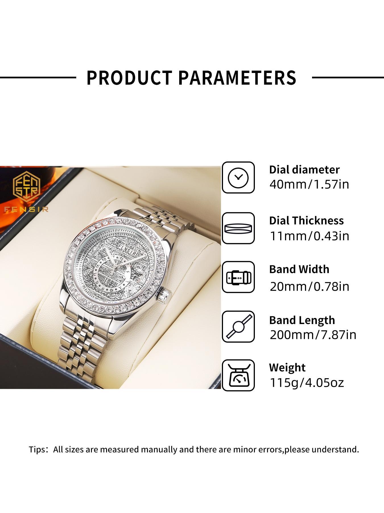 Men's Vintage Business Round Dial Quartz Watch, Fashion Rhinestone Decor Watch for Party, Daily Clothing Decor, Trendy All-match & Exquisite Watch for Birthday Gift with Box