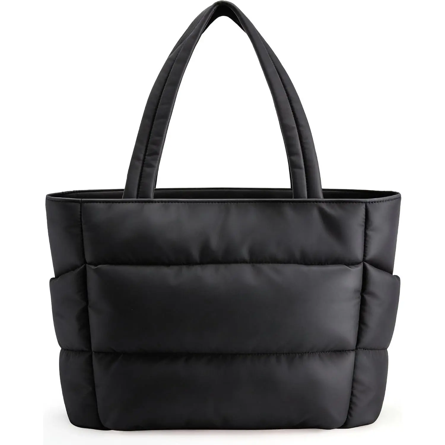 Puffer Tote Bag for Women, Multi-Pocket, Zippered | Lightweight Quilted Bag for , Large Capacity Tote with Handles for Laptop, Work, Travel and Gym