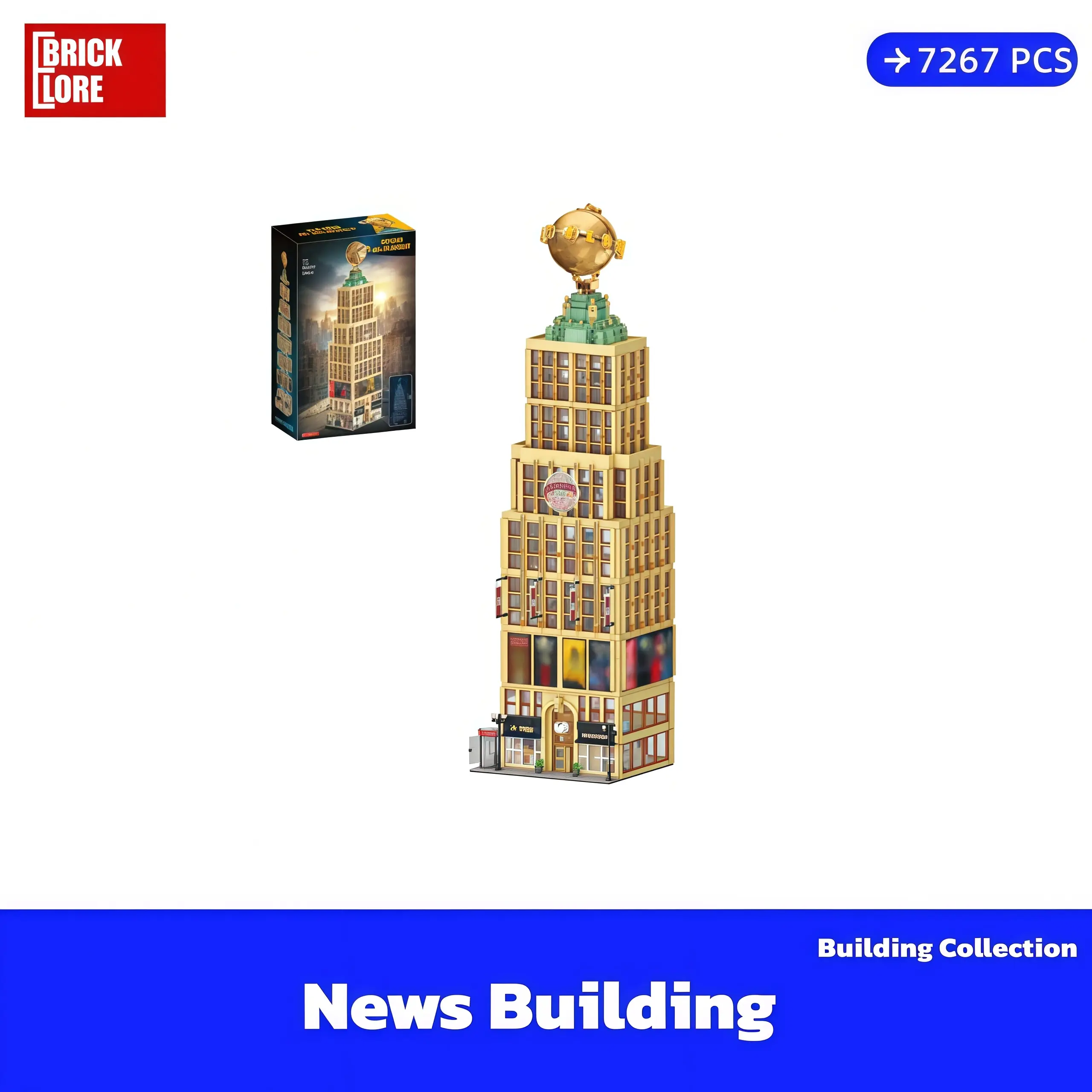 [BrickLORE](SHIP FREE) News Building Modular Buildings collection 7267 Pieces With gift box
