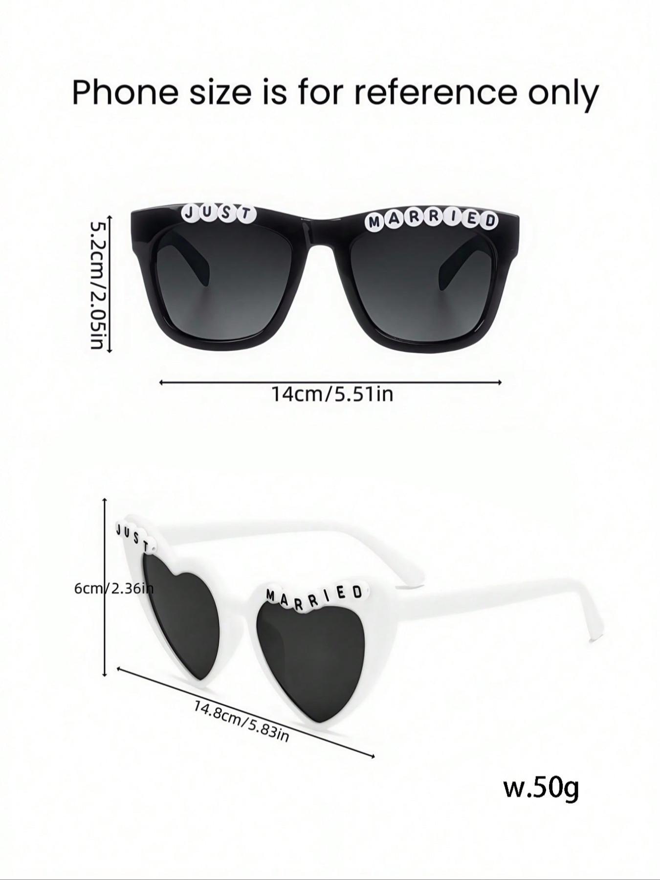 Uv400 Protective Sunglasses Set, Polarized Lens for Outdoor Weddings, Cute Style for Spring/summer, Bridal and Honeymoon Travel Accessories