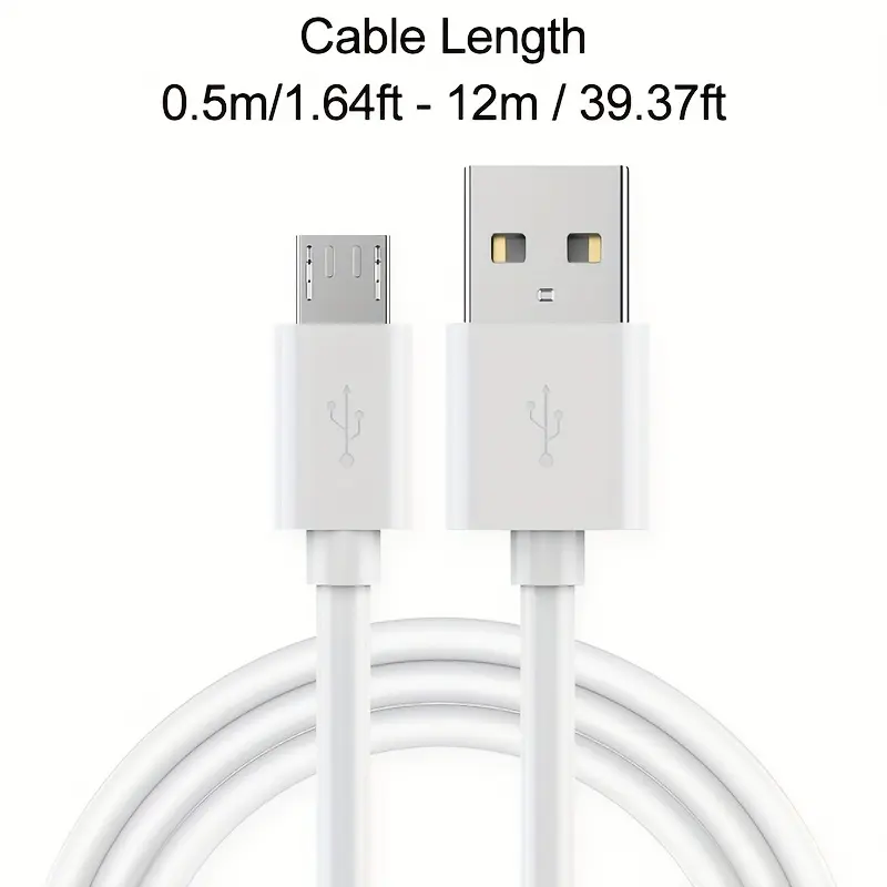 MAX 472.44inch USB Micro Cable 3A Fast Charging Data Cable for Samsung Galaxy S7 Edge S6 Note 6/5 Sony Kindle PS4 Power Bank for Security Surveillance Wifi Camera Power Charging Extension Cable Driving Recorder USB 2.0 A Male to Micro B Cord