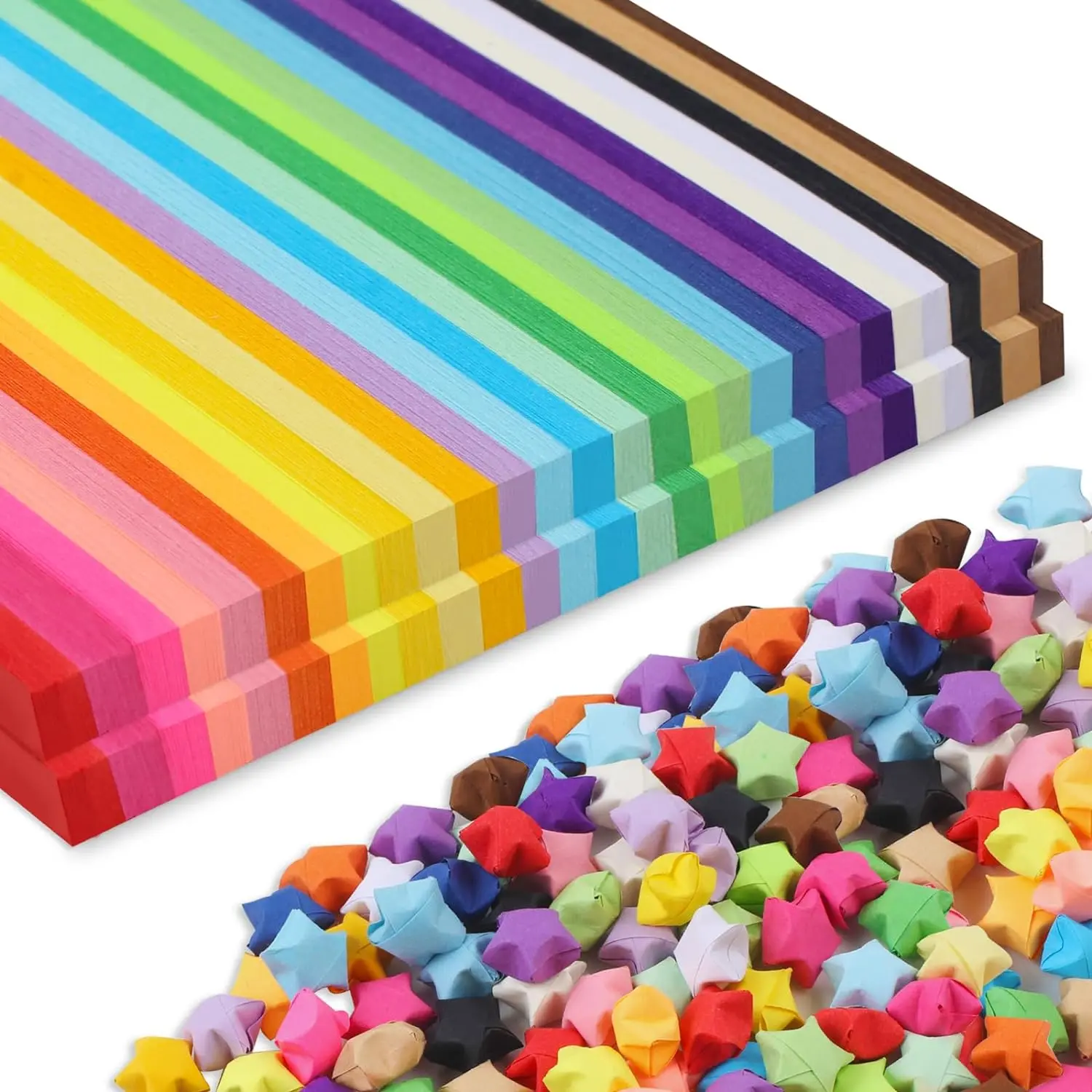 2060 Sheets Origami Paper, 27  Colors Double Sided  Paper Strips, 8.5 x 0.4 Inch Lucky Origami  Paper Strips for DIY Hand Art Crafts