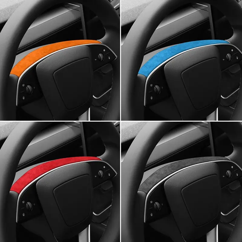 For Tesla Steering Wheel Decorative Trim Car Decals for Tesla Model 3 (2023-UP) and Tesla Model Y Juniper (2026-UP). Made of premium material, stylish, beautiful and wear-resistant.