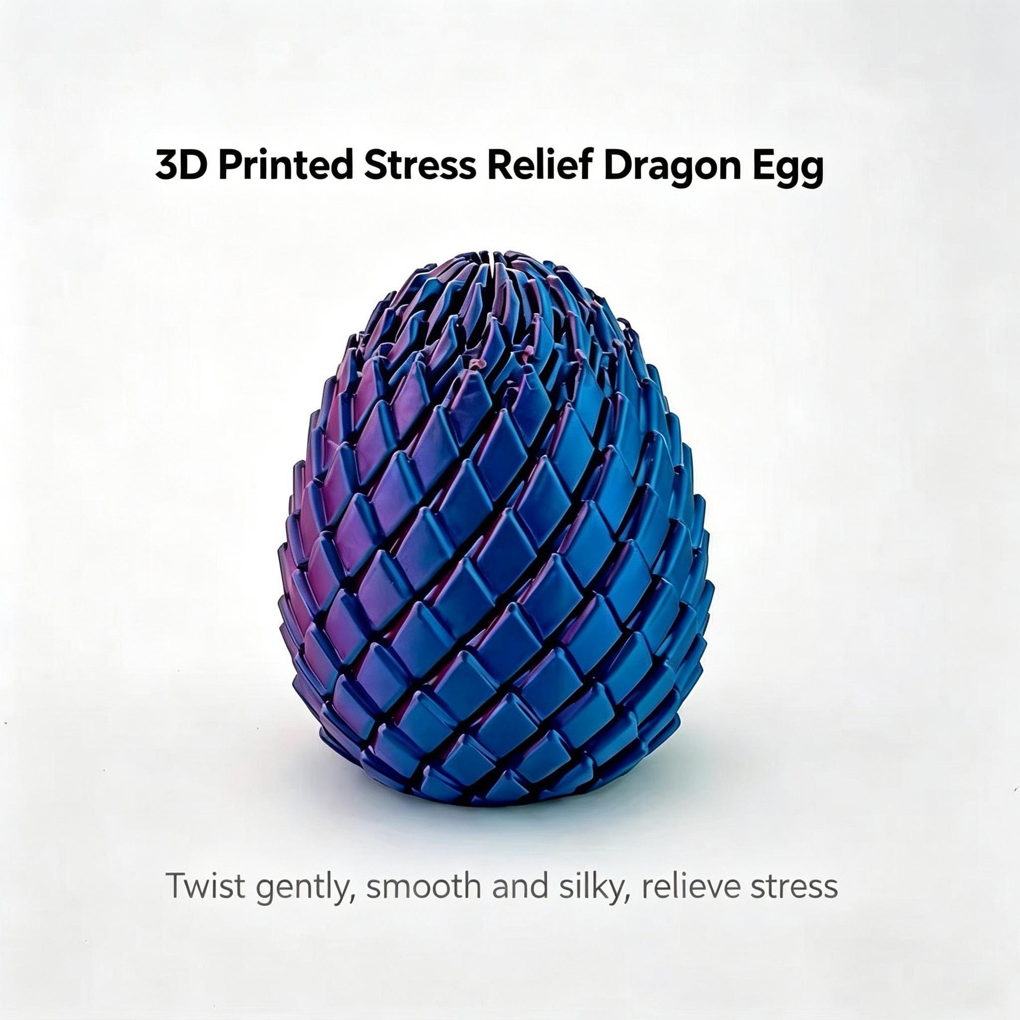 3D Printed Dragon Egg Stress Relief Toy, Transformable Twist Egg, Creative Stress-Relief Gadget, Children's Toy