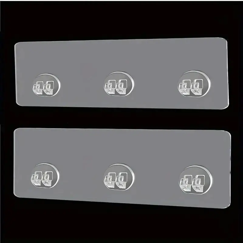 2 Pack Punch-Free Adhesive Wall Hooks, No Drilling Storage Hooks for Bathroom Organization