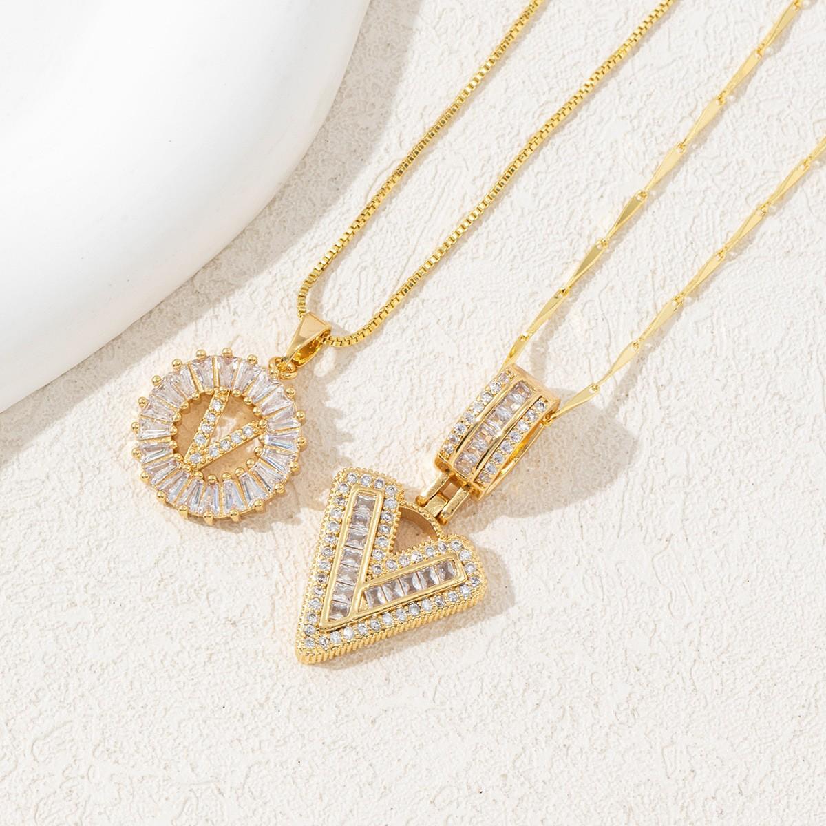 KATCH ME Women's Elegant 2-Pack Initial Letter Copper Pendant Necklaces, Rhinestone Stacking Necklace with Adjustable Chain, Basic 2 Set Jewelry Gift KATCH ME Women's Elegant 2-Pack Initial Letter Copper Pendant Necklaces, Rhinestone Stacking Necklace with Adjustable Chain, Basic 2 Set Jewelry Gift