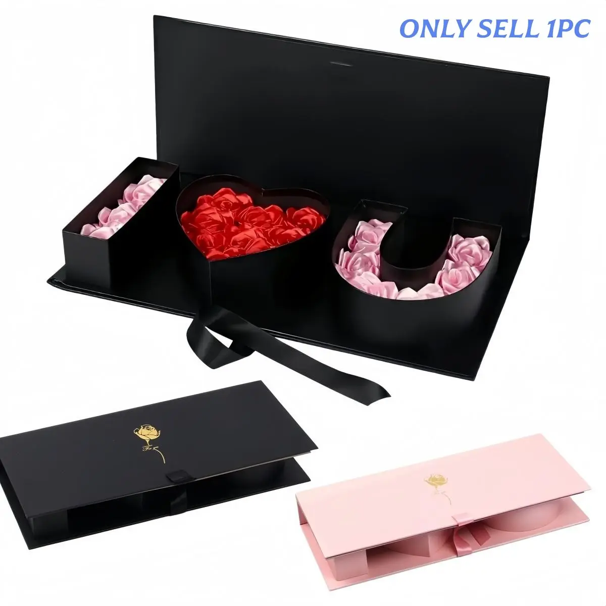 I Love You Themed Beautiful Gift Box, Gift Package, Eternal Rose Decoration, Heart Gift, Birthday & Valentine's Day Present, Mother's Day Ideal Gift for Mom (flowers Not Included)