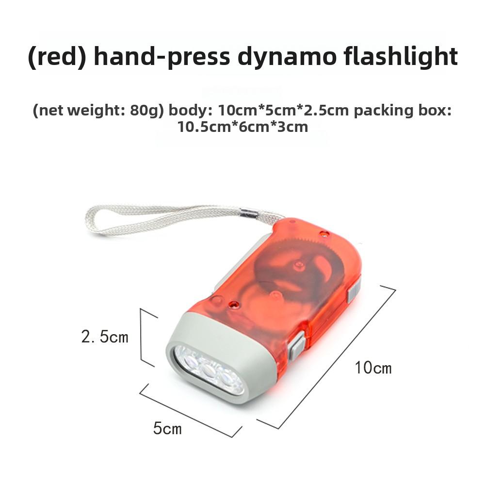 Outdoor hand-operated automatic power-generating emergency flashlight LED 3-light manual ultra-bright convenient mini flashlight