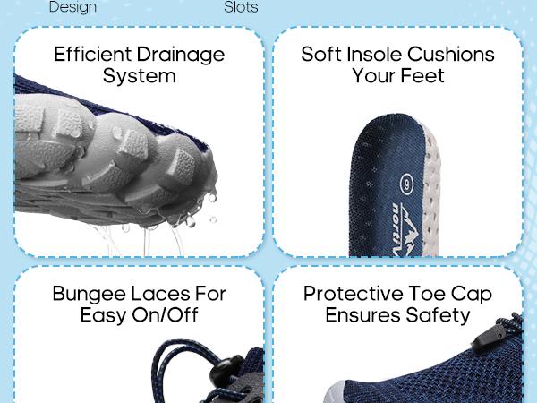 NORTIV8 Men's Quick Drying Water Shoes with Multi-Directional Traction and Shock Absorption for Water Sports and Outdoor Activities Footwear