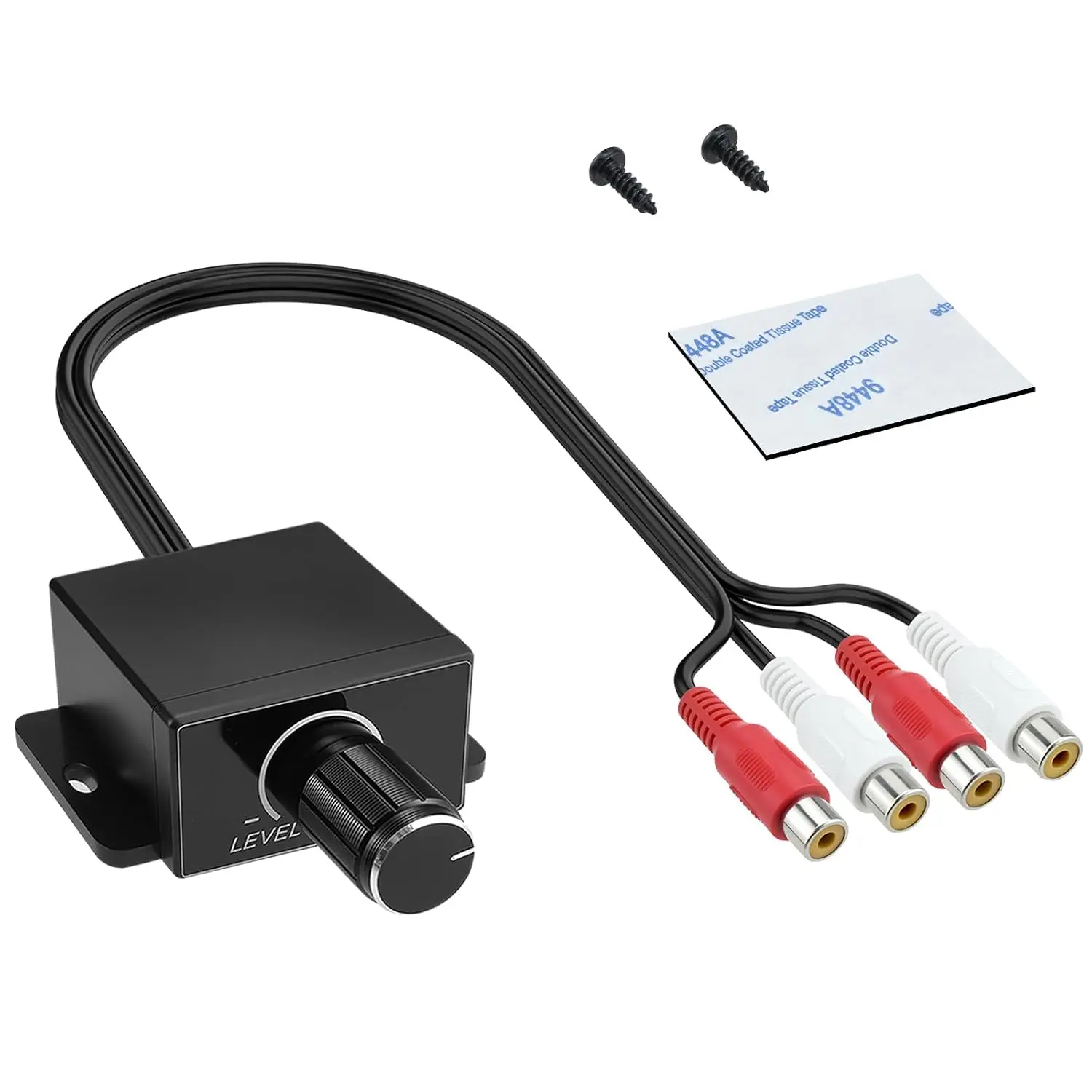 1 count    Level Controller Amplifier, Audio Level Bass Boost Volume Control Knob with 2 Screws and 1  Tape for   Speakers  Theater