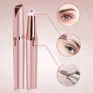 USB Rechargeable Portable Electric Eyebrow Trimmer Pen for Women Painless Precision Hair Remover Safe Shaver Razor Tool for Face
