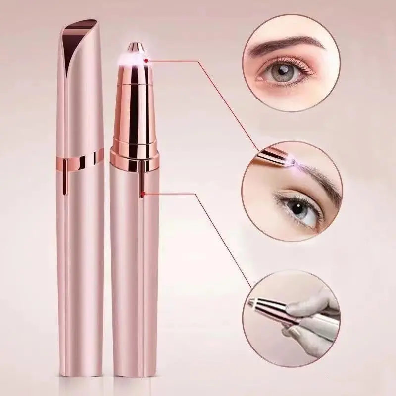 USB Rechargeable Portable Electric Eyebrow Trimmer Pen for Women Painless Precision Hair Remover Safe Shaver Razor Tool for Face