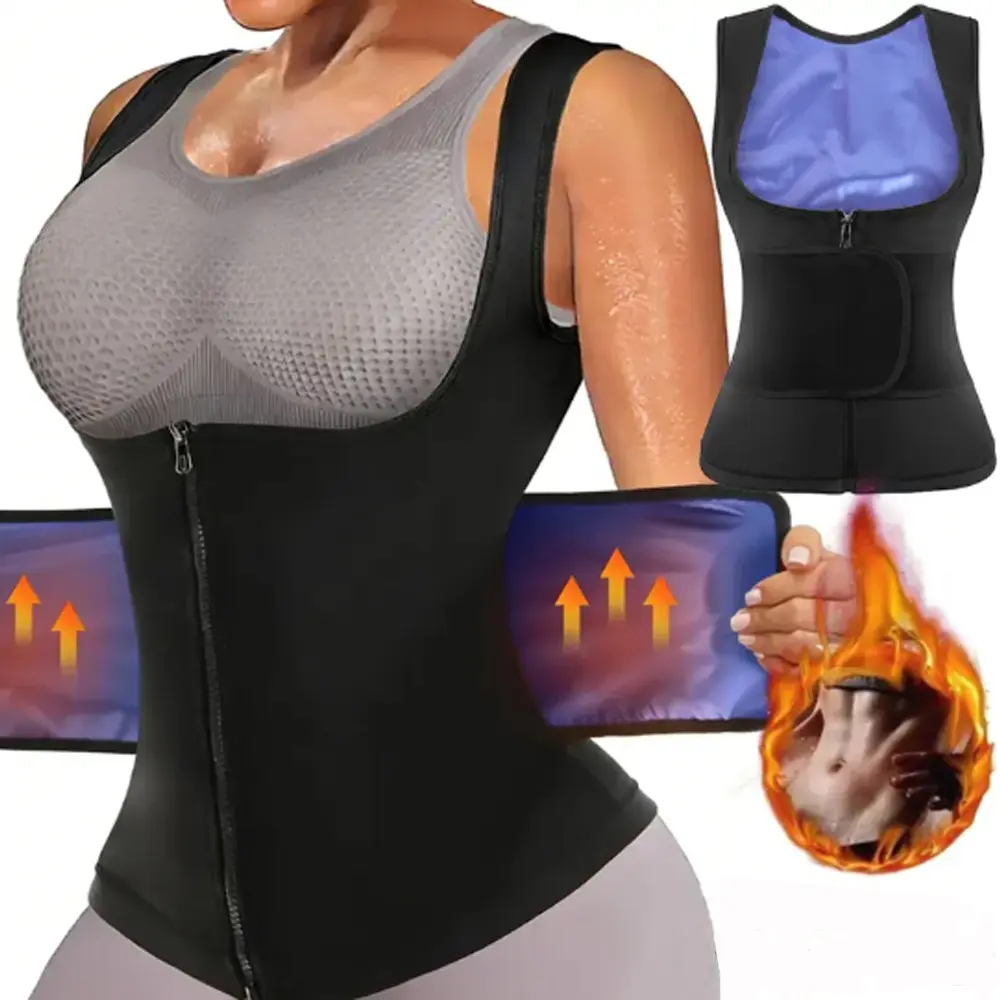 Men's Compression Vest with Zipper Belt, Sleeveless Athletic Training Tank Top, Lightweight Sports Wear