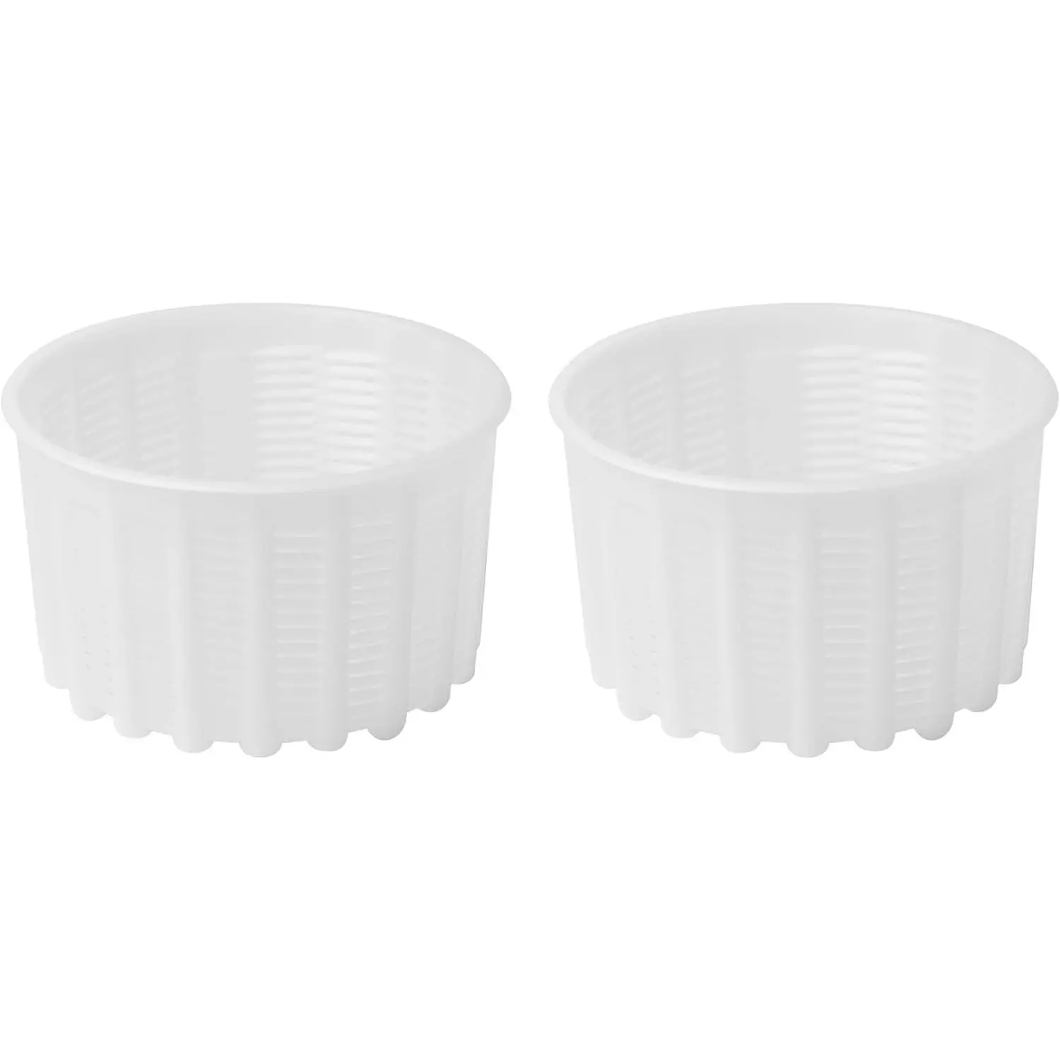 Cheese Mold for Cheese Making 20 oz - Cheese Making Basket for Ricotta, Feta, Camembert - Strainer Perforated Plastic Molds for Making Soft Cheese All Types, 2 Pcs
