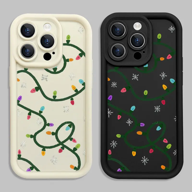 Christmas lights decorated mobile phone shell B411 for iPhone 16/15/14/13/12/11/Plus/Pro/Pro Max Series - Shockproof Case, Stylish Design