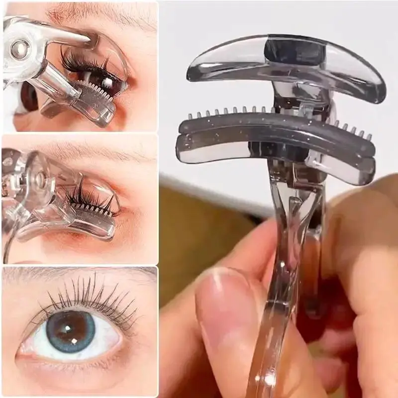 Unisex Safe Dual-Type Eyelash Curler with Comb - Wide Clip Type, Partial Clips, Waterproof, Long-Lasting Curl, Certified Beauty & Personal Care Makeup Tool