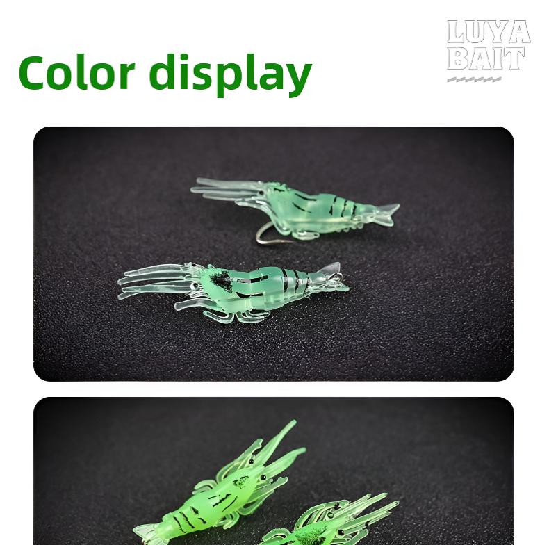 10pcs Shrimp Bait Hooks, Soft Prawn Fishing Lures Simulation Lure for Trout Bass Salmon