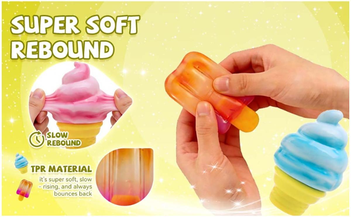Ice Cream Squishy – Adorable Slow-Rebound Sensory Stress Ball for Anxiety Relief, Birthday Gift & Summer Sensory Toy for Anxiety Relief Everyone,Birthday Gift