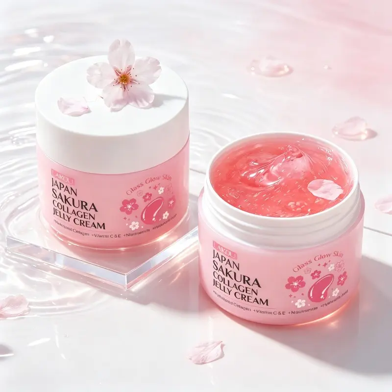 Collagen Jelly Moisturizing Cream, Deep Hydration to Nourish & Soothe Dry Skin, Lightweight Jelly Texture for Quick Absorption, Portable Individual Pack Hydrating Facial Cream