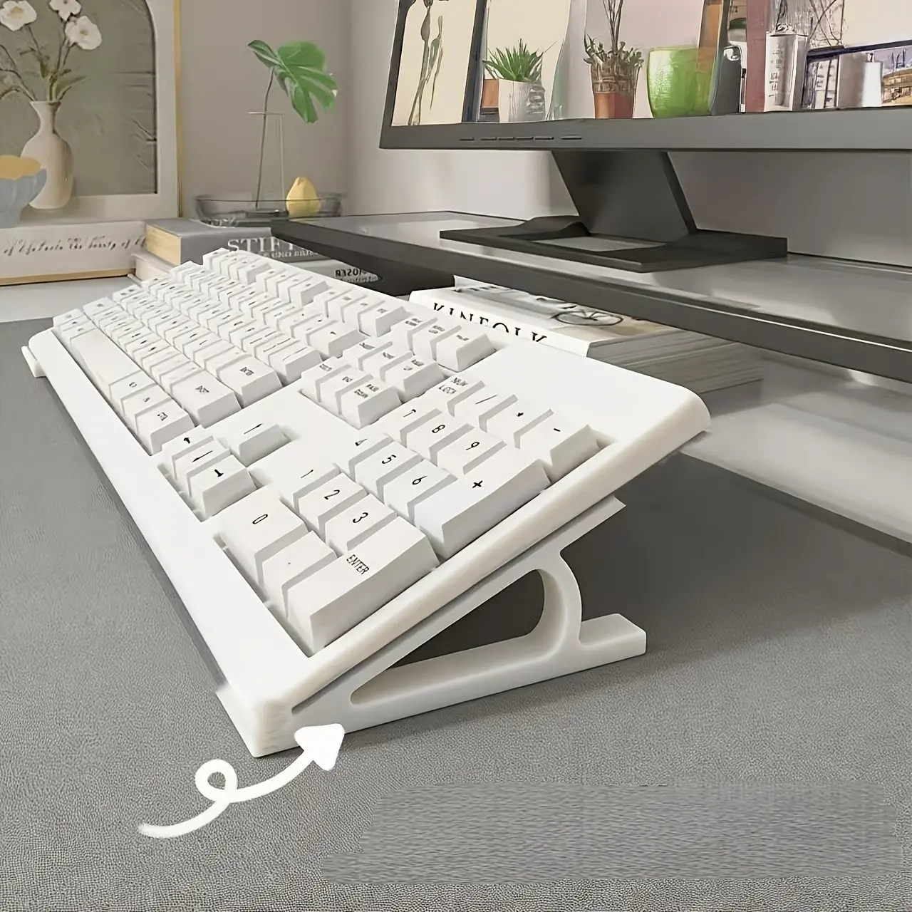 Ergonomic Keyboard Riser Stand, Non-Slip Universal Holder, Multiple Colors Available, Office & Gaming Use, 2pcs Set, Gaming Pc Accessories, Gaming Accessory