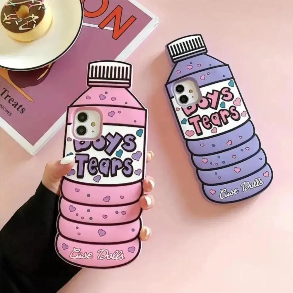 3D Cartoon Water Bottle Soft Silicone Phone Case with Camera Shield, Protective Accessory for iPhone 16 Pro Max,15,14 Pro Max,13,12,11,7,8 Plus,6,6s,SE, Cellphone Cover, Iphone 6S