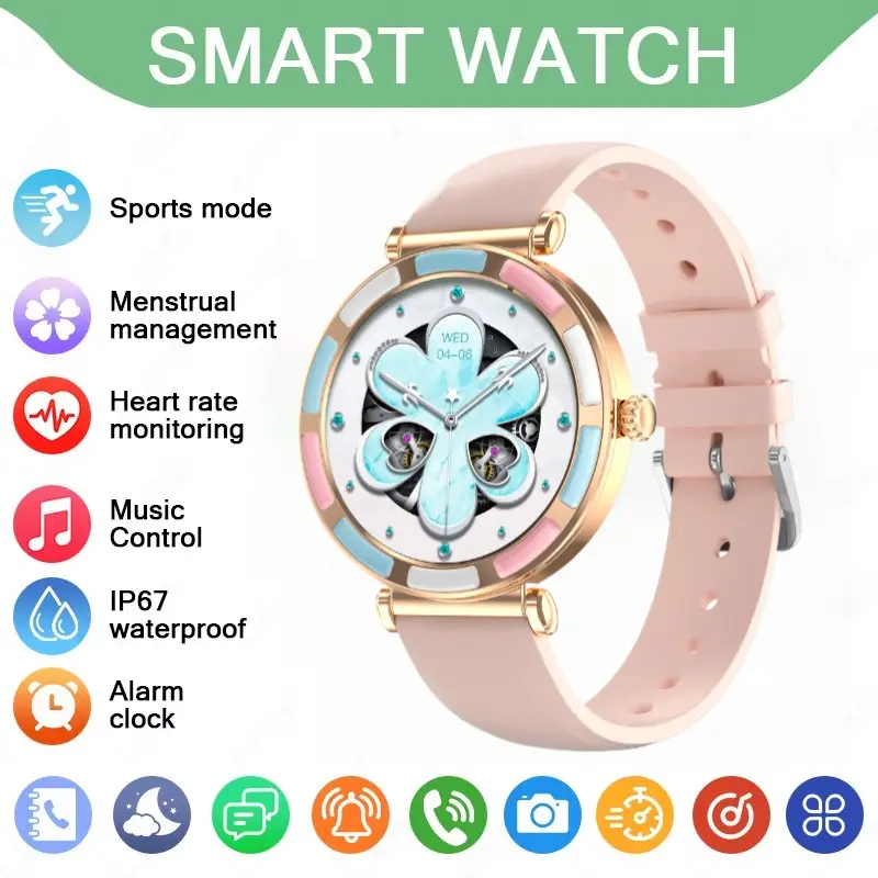2026 New P61 Fashion Smart Watch, 1.27 Inch IPS Screen, Bt5.0, Ip67 Waterproof, Heart Rate Health Monitor, 290mah Battery, Full Touch, Android iOS, Best Gift