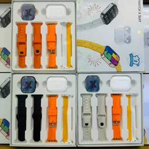 Watchx Set 5+1 Silicone Ocean Sport Bands, Steel Strap, Waterproof Ip65, Step Tracking, Sleep, Sports, Music, Compatible with Apple Watch Ultra 3/iwatch Series