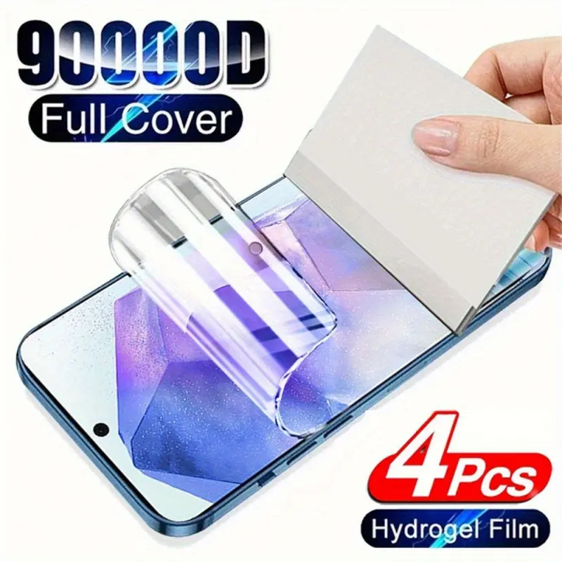 4PCS Hydrogel FilmFlexible TPU hydrogel screen protector suitable for Honor 90, 90 Pro, 70, 70 Pro. Anti-fingerprint, scratch-resistant, smooth to the touch, bubble-free adhesion.