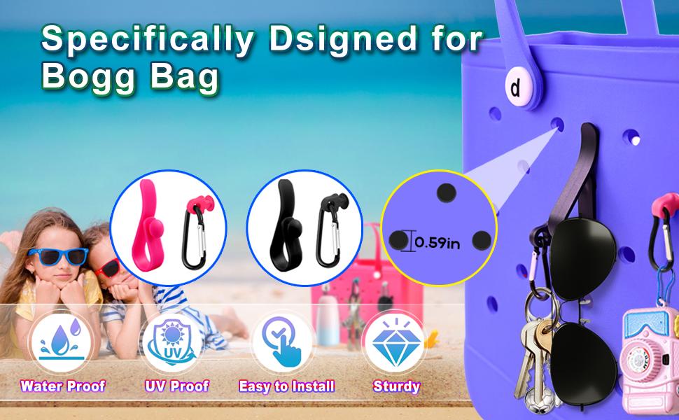 6Pcs Accessories Inserts Hooks for Bogg Bag, Carabiner Keychain, Key Holder Charms Compatible with Bogg Bags, Beach Bag Organizer