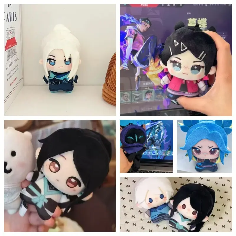 9 Pcs Valorant Complete Agent Mini Plush Doll Keychain Chibi Sitting Cotton Stuffed Pendant FPS Game Character Soft Plush Bag Charm Decor Gift For Gamers Birthday Christmas Party Favor Cross-Border Wholesale