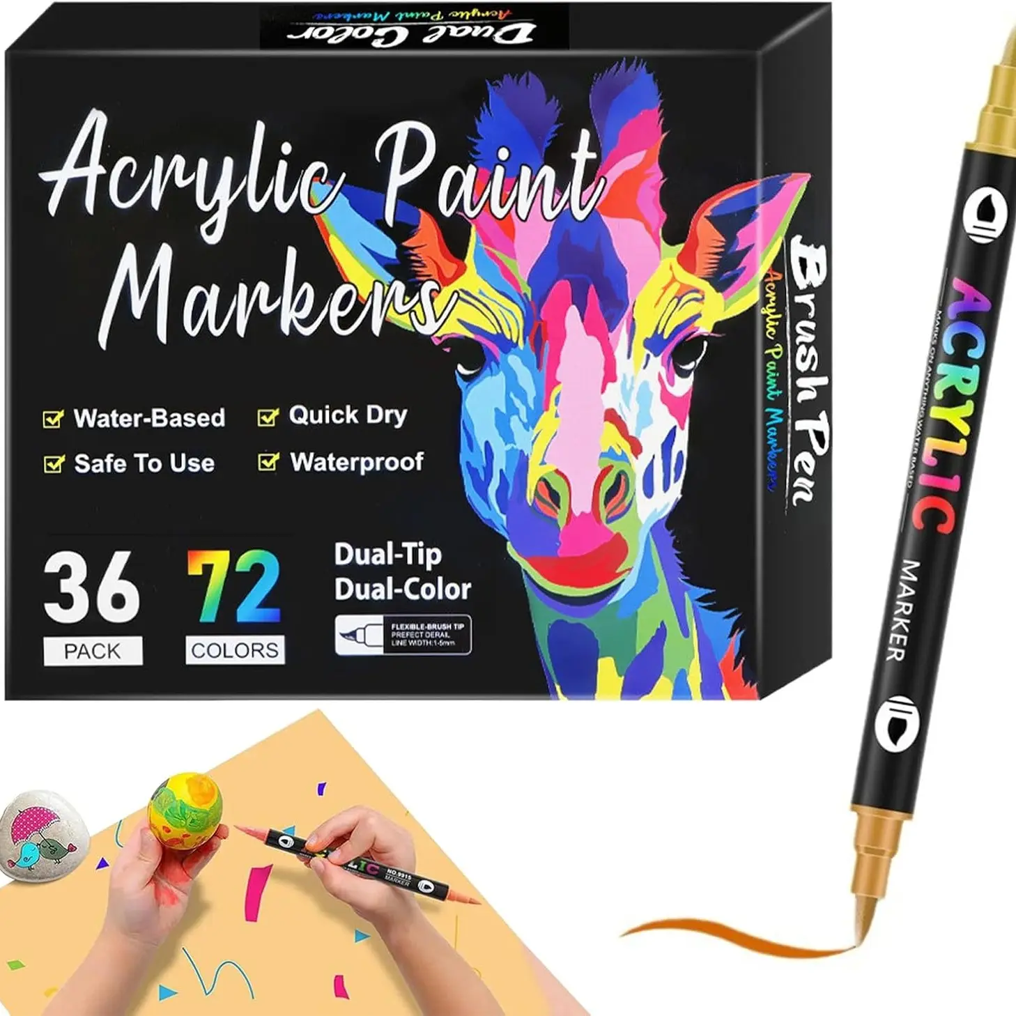 Dual-Ended Markers Set, 72 Colors Art Pens, Vibrant Marker Sets for Adults & Kids, Drawing Tools, Coloring, Crafts, Illustrations, Design Projects