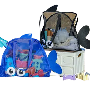 Beach storage bag Mesh pocket Play sand kit Outdoor swimming Large capacity mesh bag Portable cartoon storage Beach bag