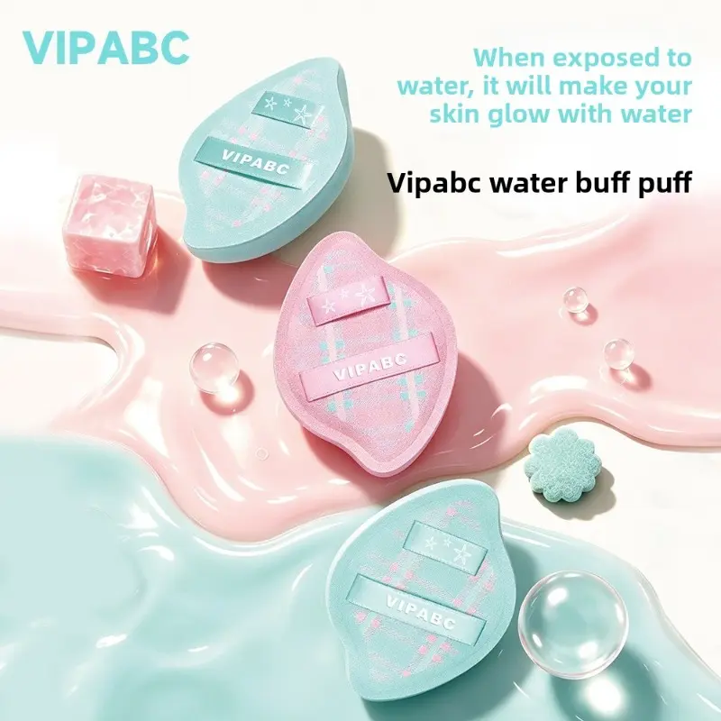 2pcs  VIPABC Makeup Base Sponge, Soft & Skin‑Friendly, Minimal Product Absorption, Dual‑Use Wet & Dry Air Cushion Puff, Portable Makeup Tool for Setting Powder
