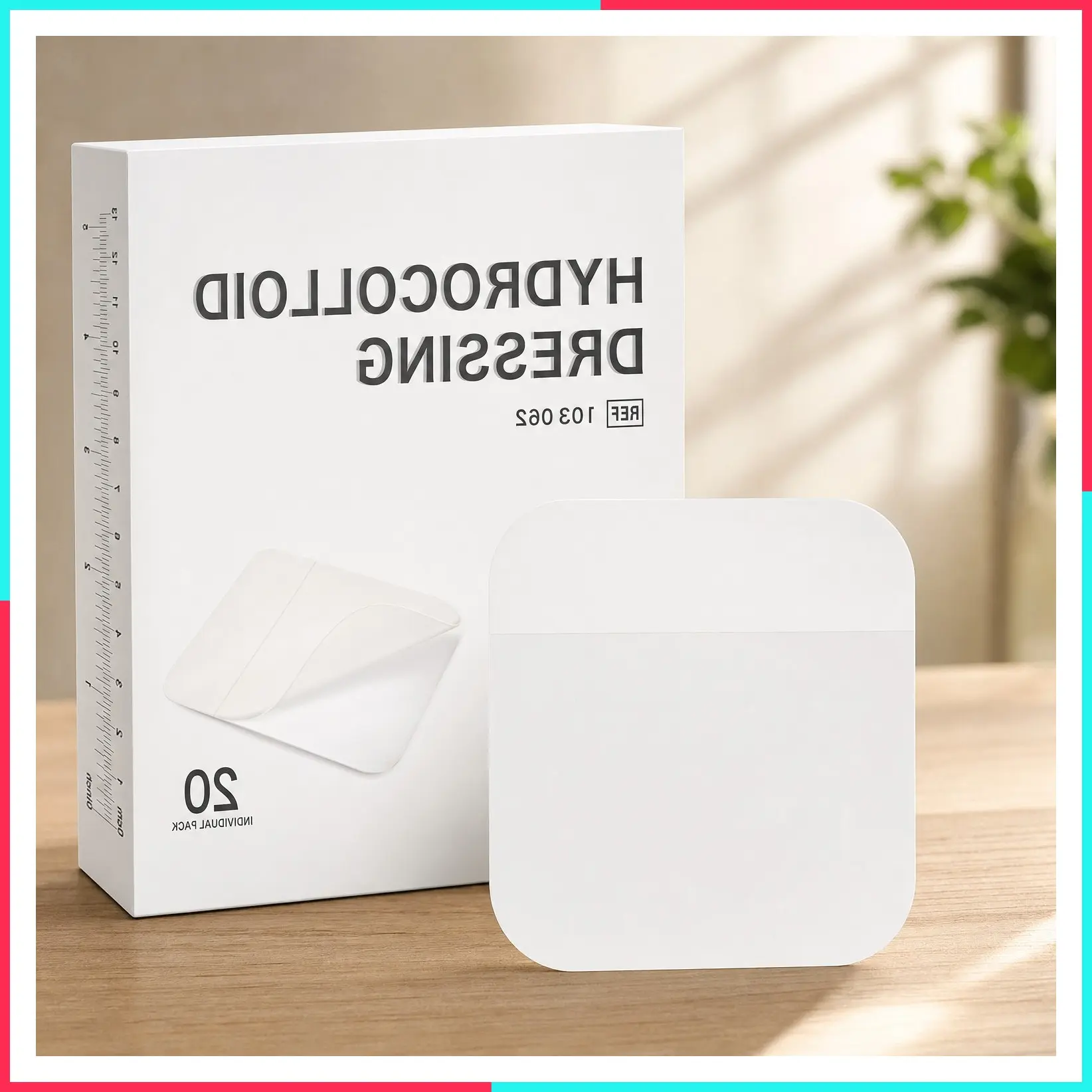 20 Pack Hydrocolloid Wound Dressing, Ultra Thin 4" x 4" Large Self-Adhesive Patch Bandages