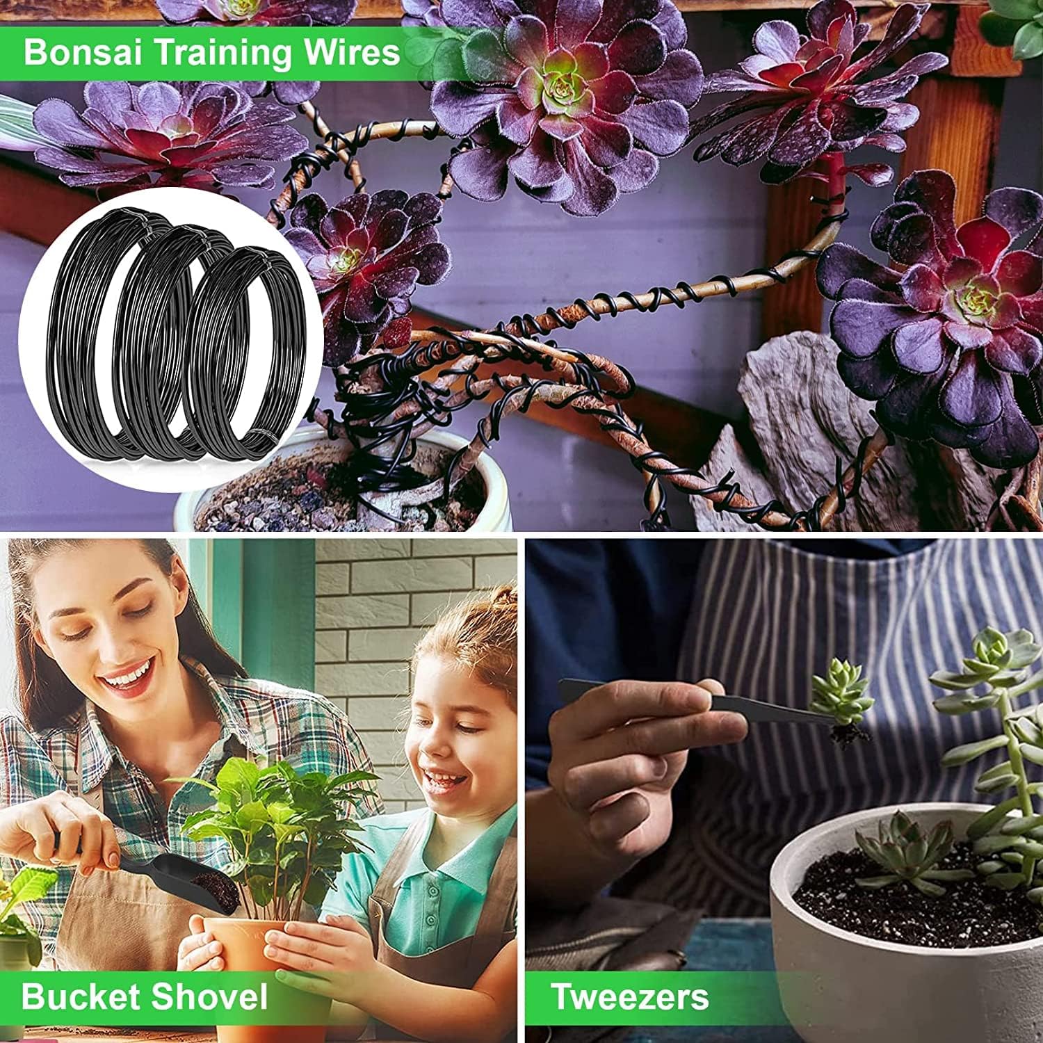 Bonsai Tools Kit- 24 count Bonsai Tree Kit Tools for Beginners, Bonsai Tool Set Bonsai Starter Trimming Care Kit Include Pruning Shears, , PU Leather Bag, Bonsai Pruning Kit for Women & Men