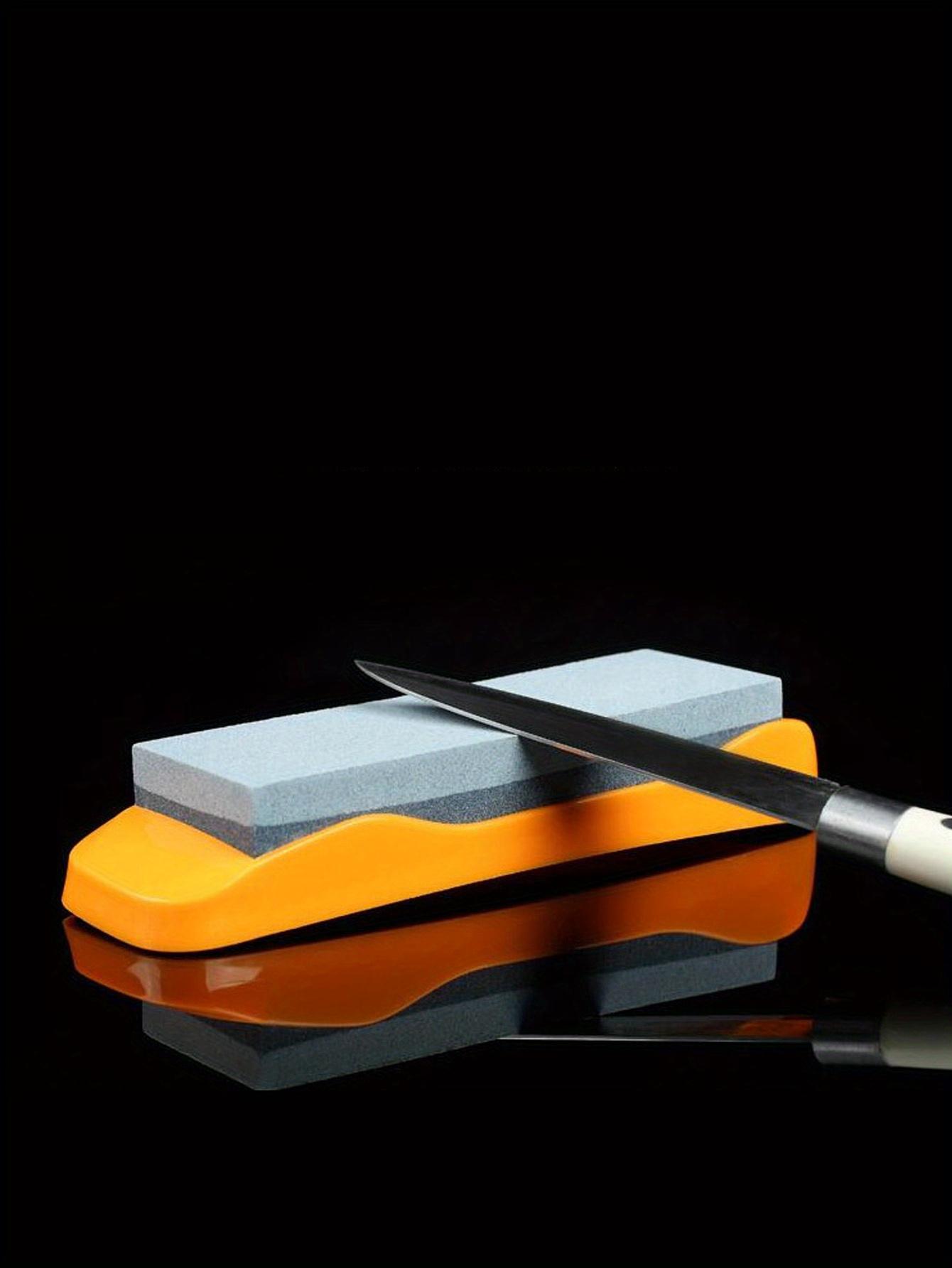 1 Piece Premium Double Sided Knife Sharpening Stone - Durable Highly Abrasive Knives with Non-Slip Base - Easy to Sharpen Knives with Precision for Home Kitchens and Food Trucks