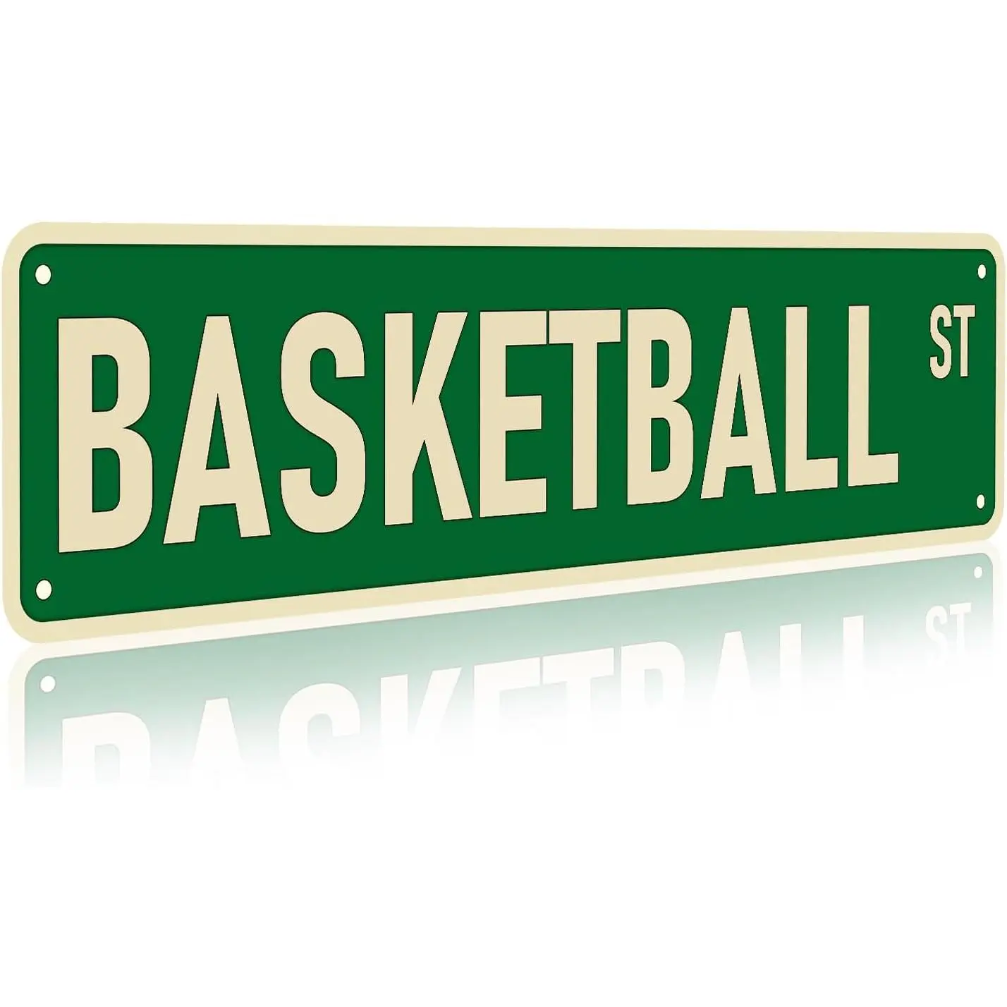 Basketball Gifts for Boys Men Vintage Basketball ST Sign for Boys Room Man Cave Basketball Gear Room Court Decor 4*16 Inch