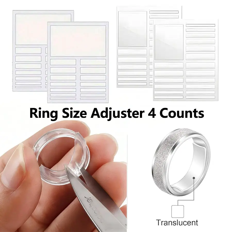 2-Pack Transparent Non-Slip Ring Size Adjusters, Adjustable Ring Sizers, Self-Cuttable, Choose Between Two Styles, Perfect for Loose Rings DIY