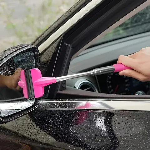 2-in-1 Portable Retractable Wiper - Windshield Cleaner Tool, Compact & Versatile for Car Rearview Mirrors, Windshields, Glass & Shower Cleaning, Car Cleaning Supplies, Car Window Cleaner